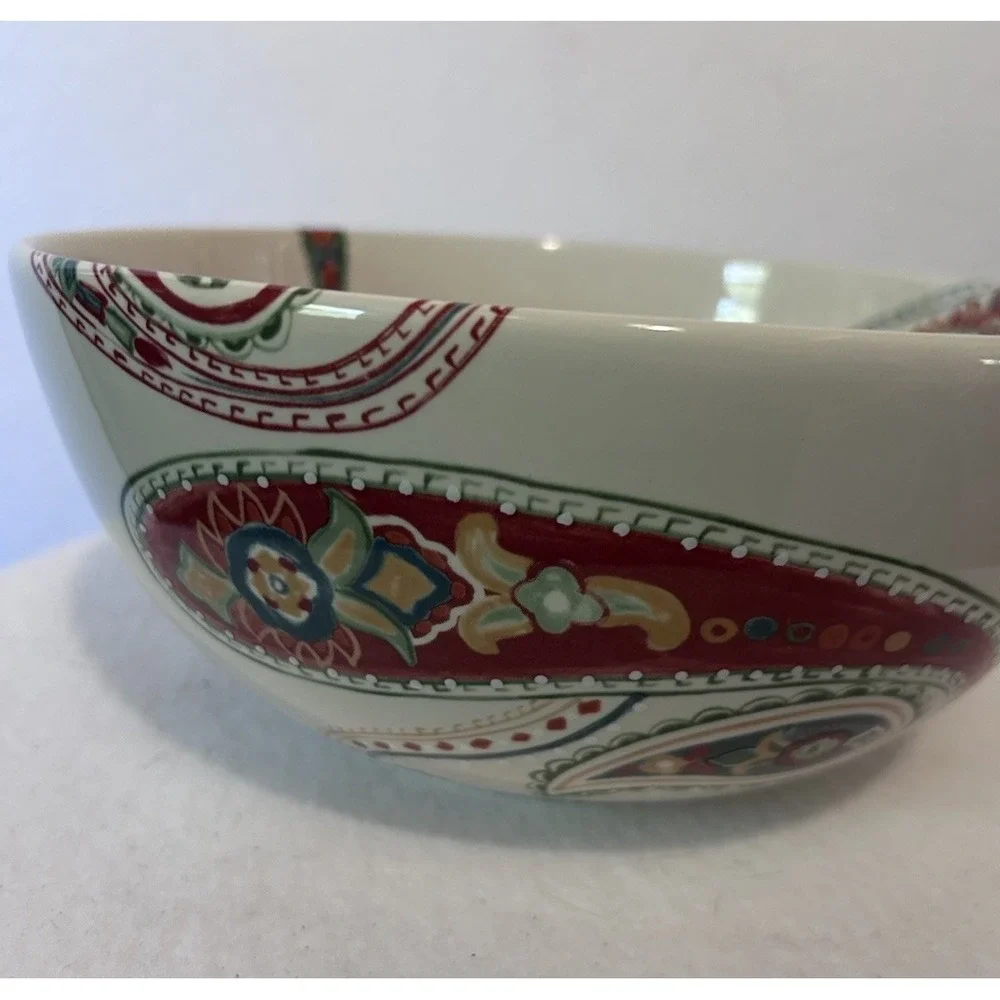 Table Tops Gallery Multi-Paisley 10-Inch & 6-inch Serving Bowls Dishwasher Safe
